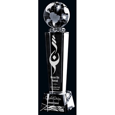 8.625" Galaxy Optic Crystal Globe Award