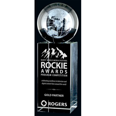 6.25" Rise & Shine Optic Crystal Globe Award